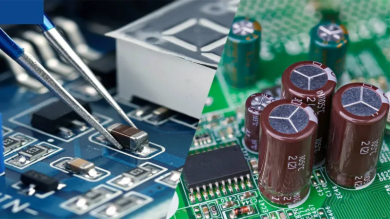ceramic vs electrolytic capacitor on circuit board