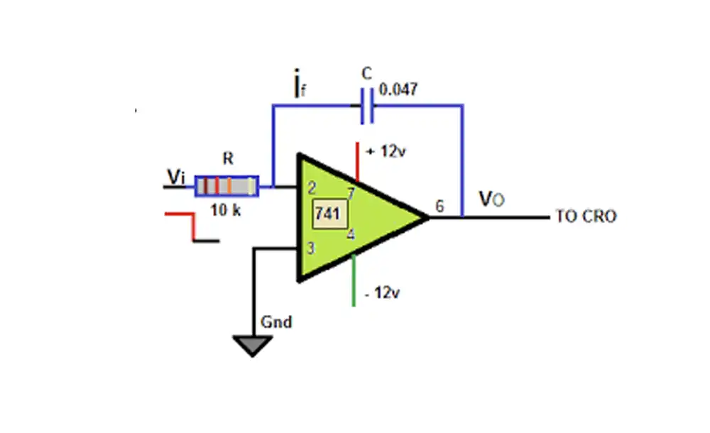 integrator circuit using op amp 741
