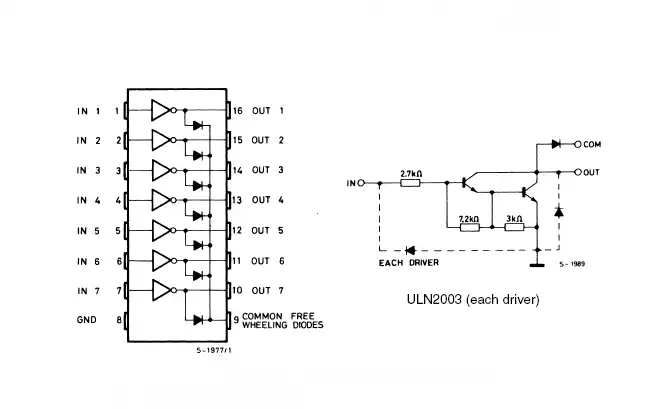 uln2003apg integrated circuit diagram