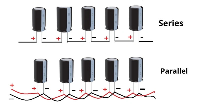 how to add capacitors in parallel