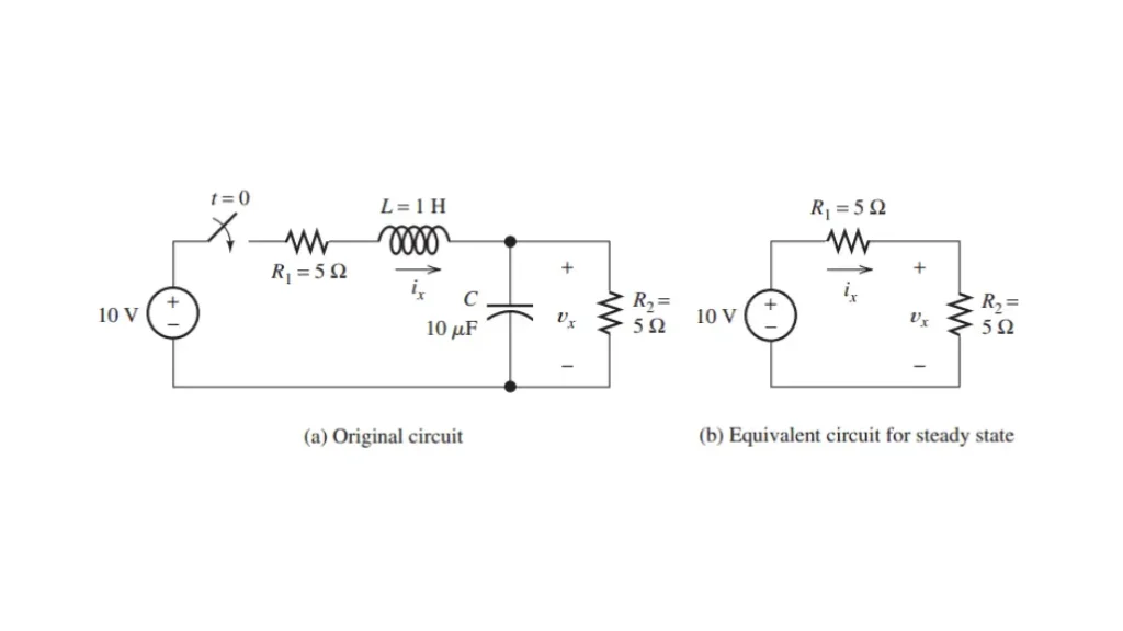 steady state voltage across capacitor