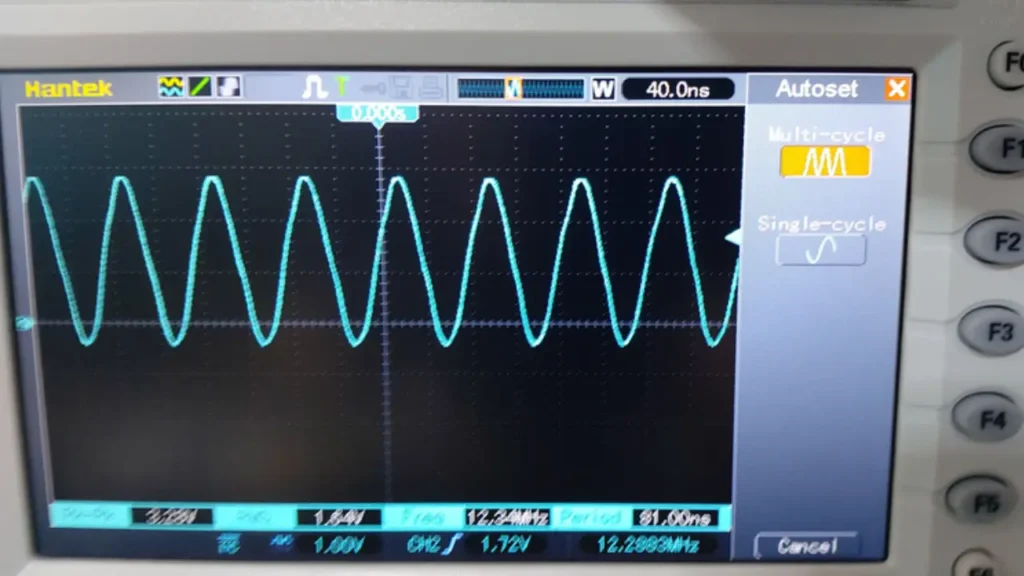 sine wave crystal oscillator waveform